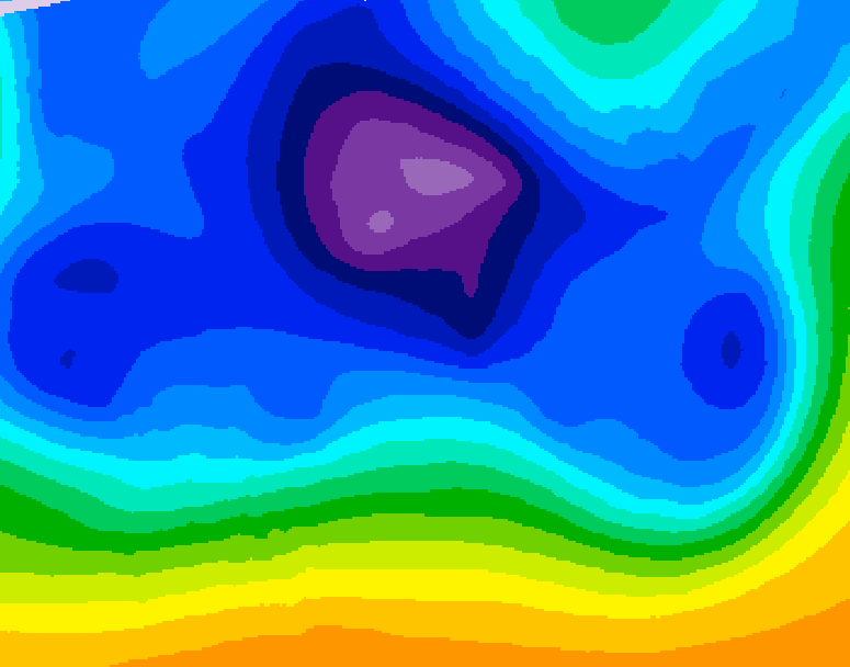 GDPS 500 millibar geopotential height 138 hour forecast chart for Canada based on 2025/12/17 0000Z data