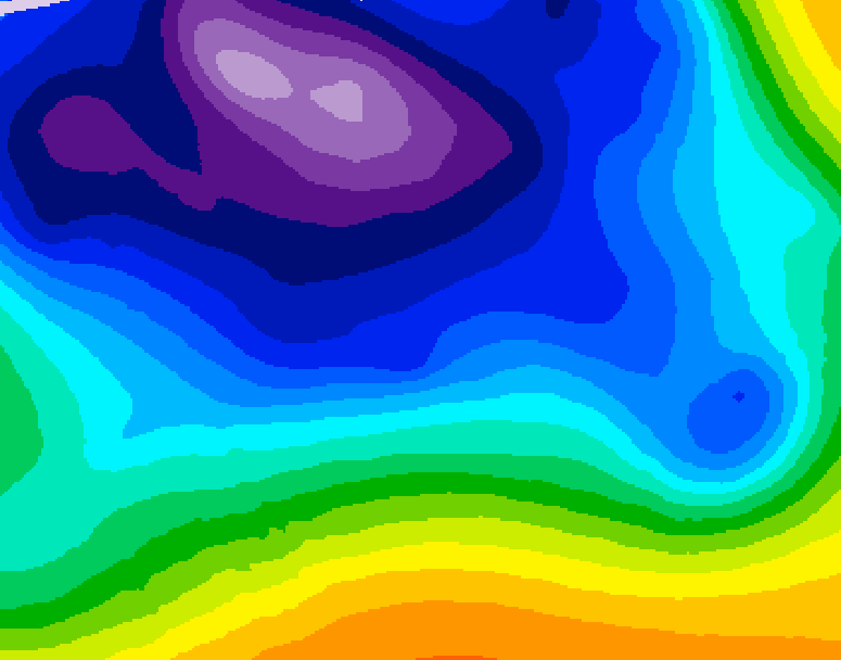 GDPS 500 millibar geopotential height 198 hour forecast chart for Canada based on 2025/12/17 0000Z data