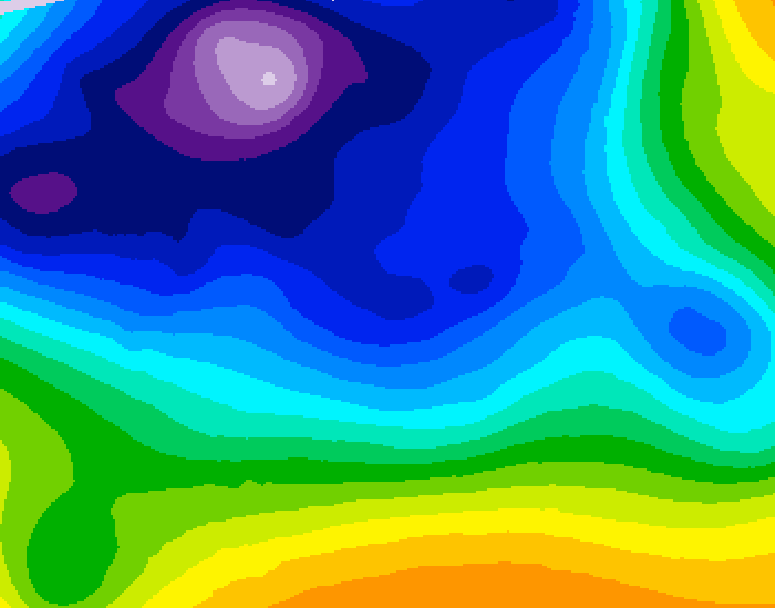 GDPS 500 millibar geopotential height 222 hour forecast chart for Canada based on 2025/12/17 0000Z data