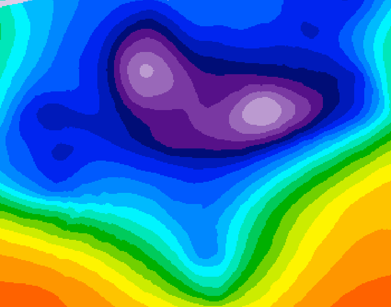 GDPS 500 millibar geopotential height 036 hour forecast chart for Canada based on 2025/12/17 1200Z data