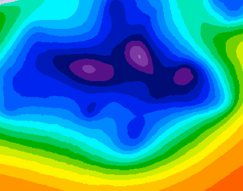 GDPS 500 millibar geopotential height 084 hour forecast chart for Canada based on 2025/12/17 1200Z data