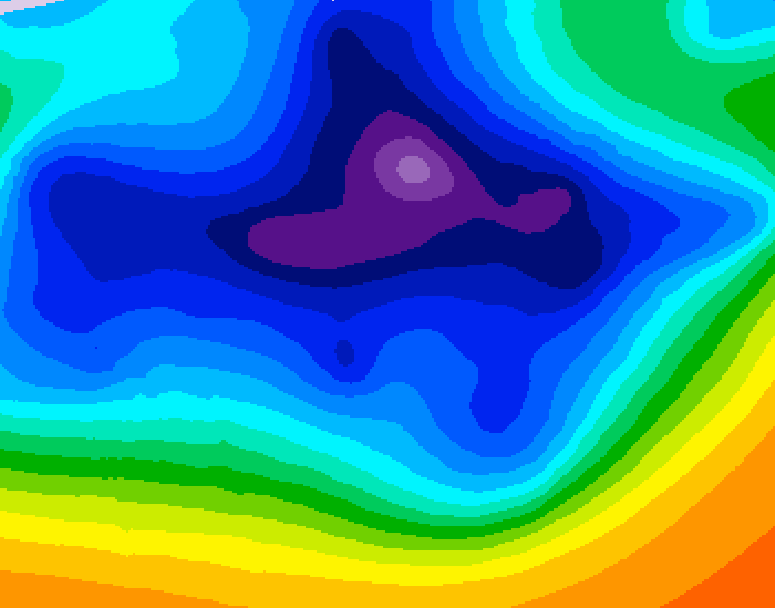 GDPS 500 millibar geopotential height 096 hour forecast chart for Canada based on 2025/12/17 1200Z data