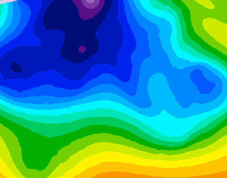 GDPS 500 millibar geopotential height 222 hour forecast chart for Canada based on 2025/12/17 1200Z data