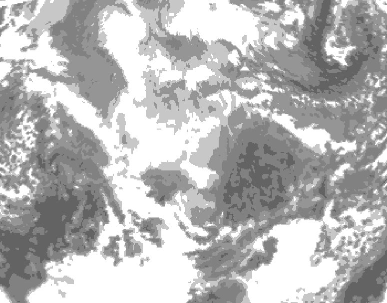 GDPS total cloud 006 hour forecast chart for Canada based on 2025/12/17 0000Z data