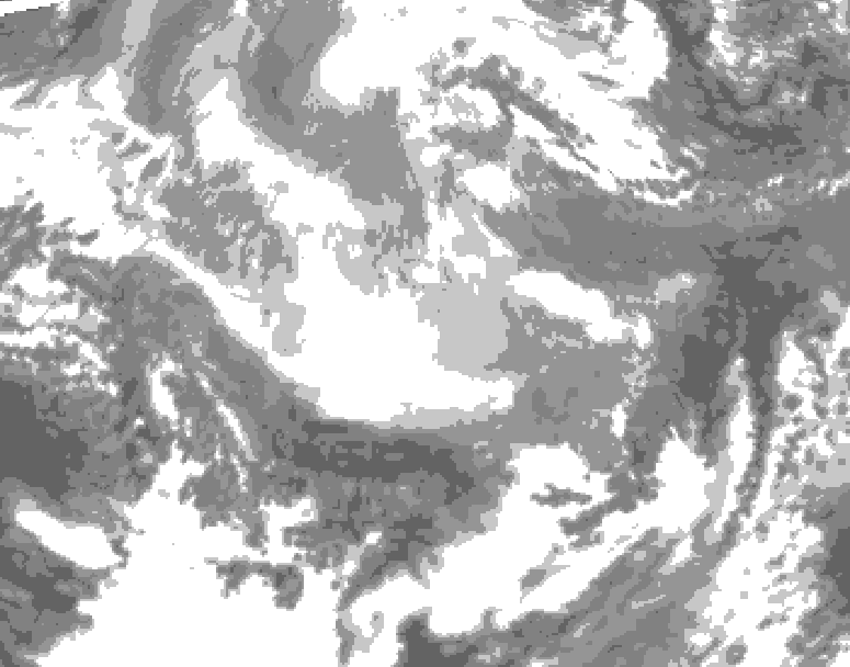 GDPS total cloud 024 hour forecast chart for Canada based on 2025/12/17 0000Z data