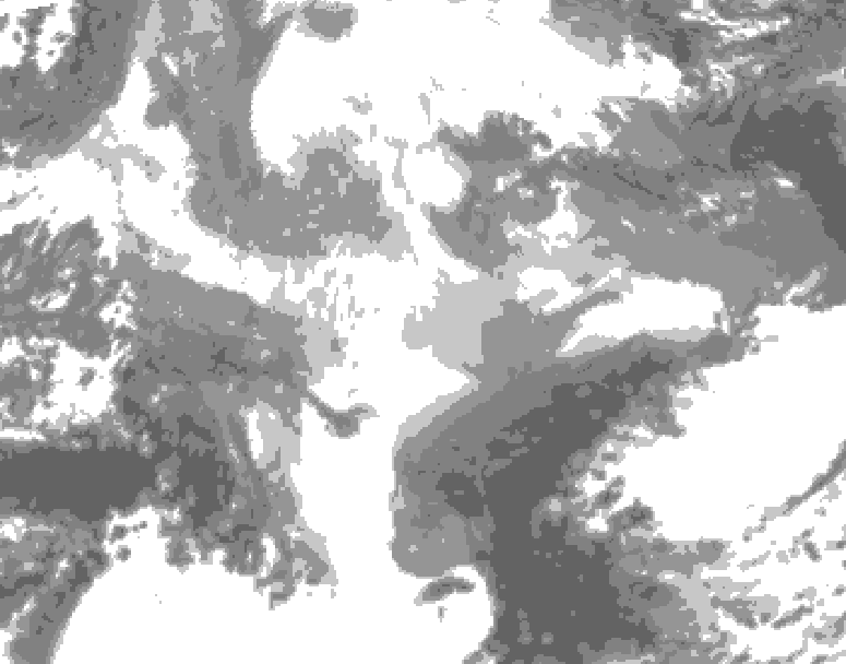 GDPS total cloud 048 hour forecast chart for Canada based on 2025/12/17 0000Z data