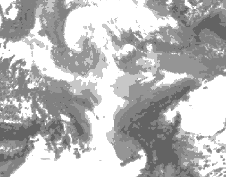 GDPS total cloud 054 hour forecast chart for Canada based on 2025/12/17 0000Z data