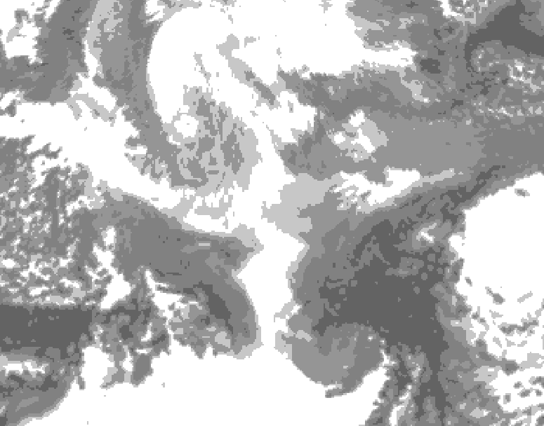 GDPS total cloud 060 hour forecast chart for Canada based on 2025/12/17 0000Z data