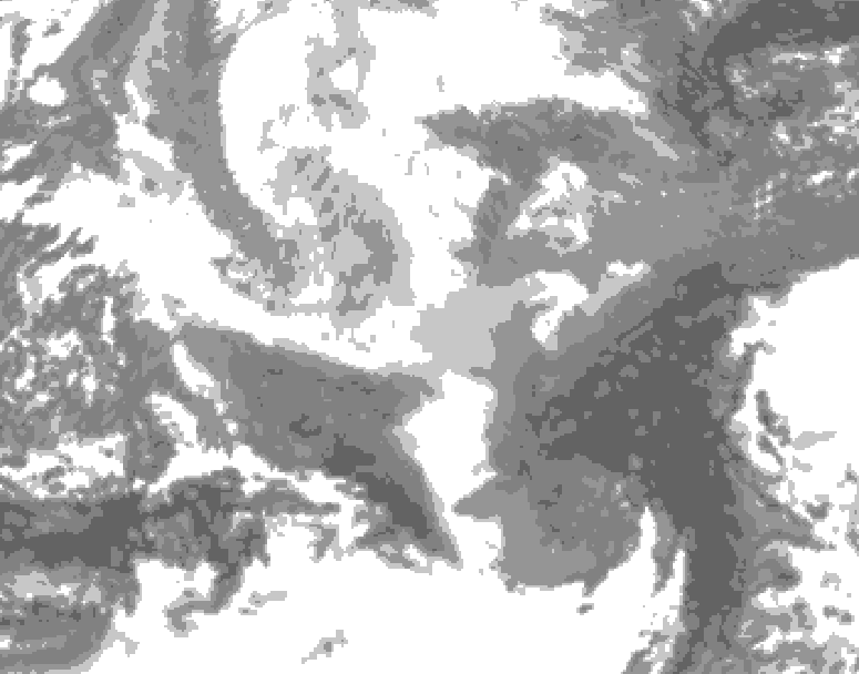 GDPS total cloud 066 hour forecast chart for Canada based on 2025/12/17 0000Z data
