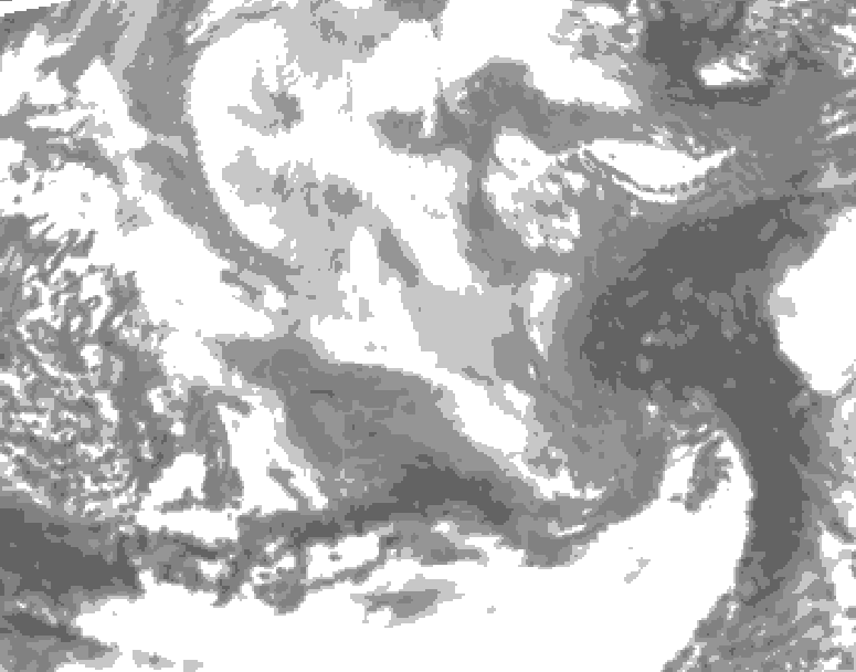 GDPS total cloud 078 hour forecast chart for Canada based on 2025/12/17 0000Z data