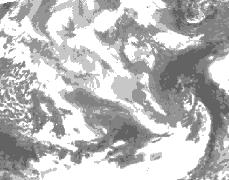 GDPS total cloud 084 hour forecast chart for Canada based on 2025/12/17 0000Z data