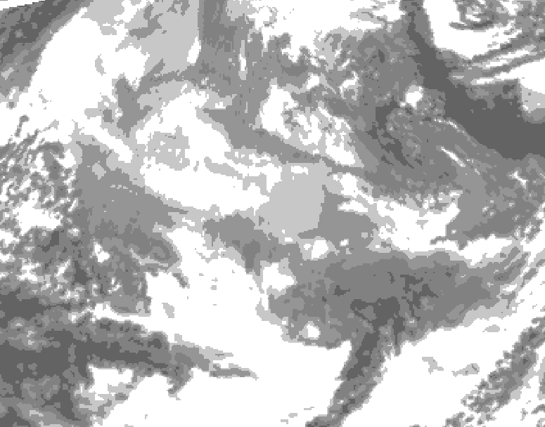 GDPS total cloud 102 hour forecast chart for Canada based on 2025/12/17 0000Z data