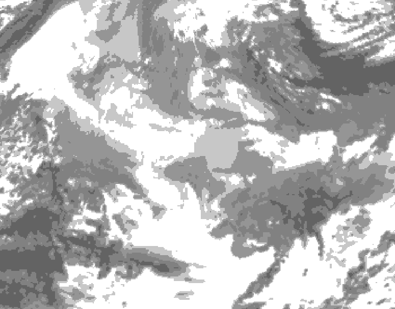 GDPS total cloud 108 hour forecast chart for Canada based on 2025/12/17 0000Z data