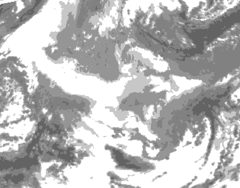 GDPS total cloud 120 hour forecast chart for Canada based on 2025/12/17 0000Z data