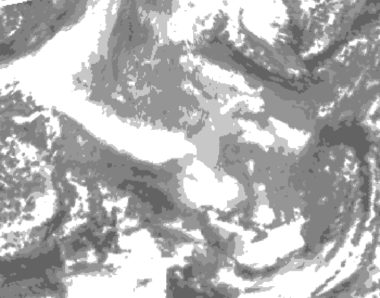 GDPS total cloud 132 hour forecast chart for Canada based on 2025/12/17 0000Z data