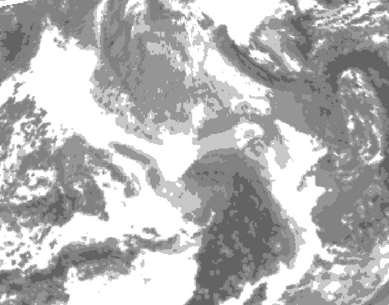 GDPS total cloud 156 hour forecast chart for Canada based on 2025/12/17 0000Z data