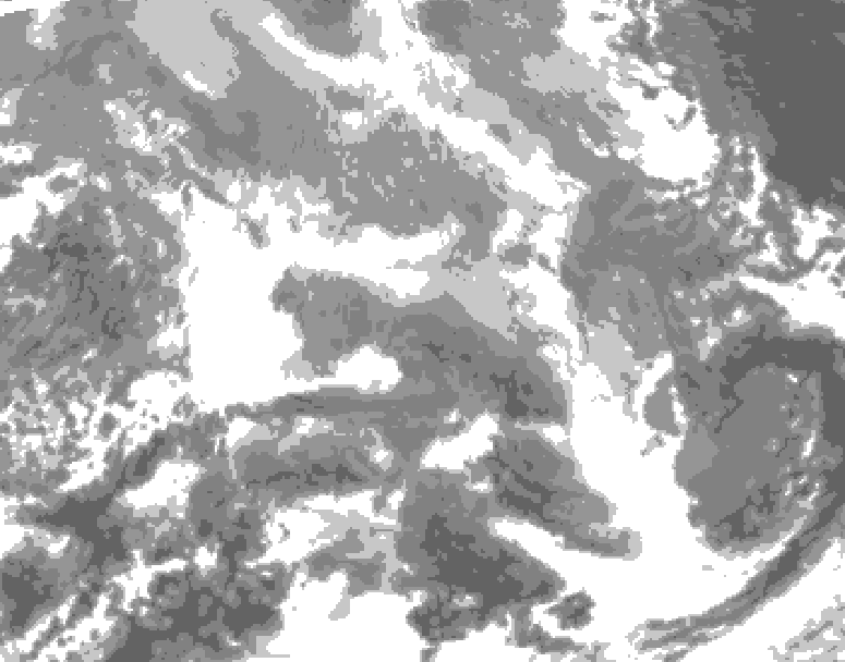 GDPS total cloud 198 hour forecast chart for Canada based on 2025/12/17 0000Z data