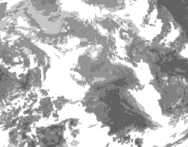 GDPS total cloud 216 hour forecast chart for Canada based on 2025/12/17 0000Z data