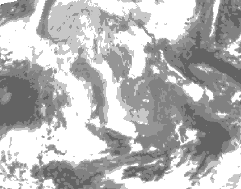 GDPS total cloud 240 hour forecast chart for Canada based on 2025/12/17 0000Z data