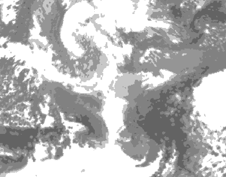 GDPS total cloud 048 hour forecast chart for Canada based on 2025/12/17 1200Z data