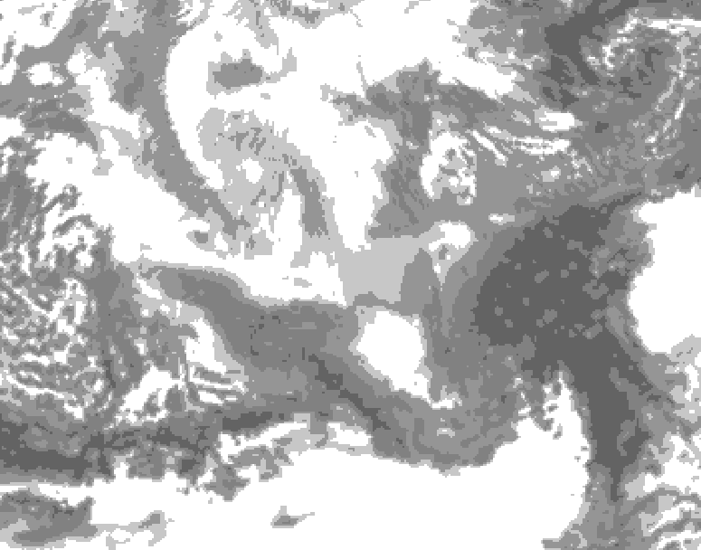 GDPS total cloud 060 hour forecast chart for Canada based on 2025/12/17 1200Z data