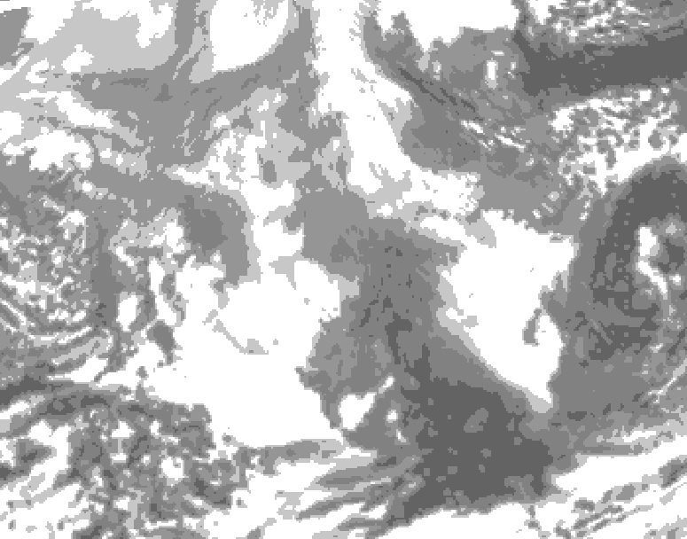 GDPS total cloud 204 hour forecast chart for Canada based on 2025/12/17 1200Z data