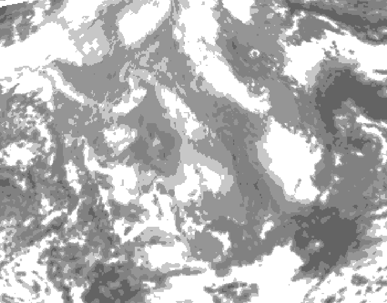 GDPS total cloud 222 hour forecast chart for Canada based on 2025/12/17 1200Z data