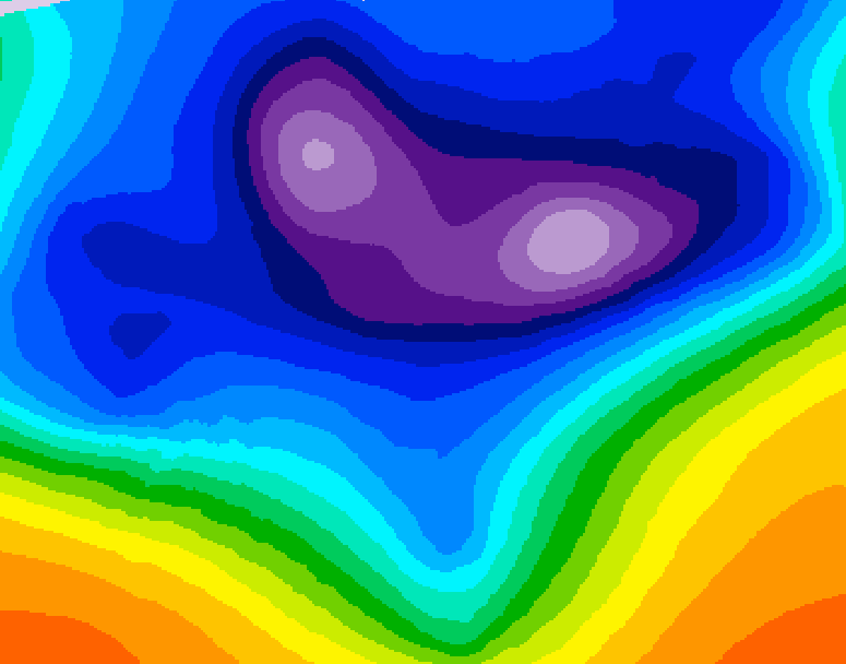 GDPS 500 millibar geopotential height 024 hour forecast chart for Canada based on 2025/12/18 0000Z data