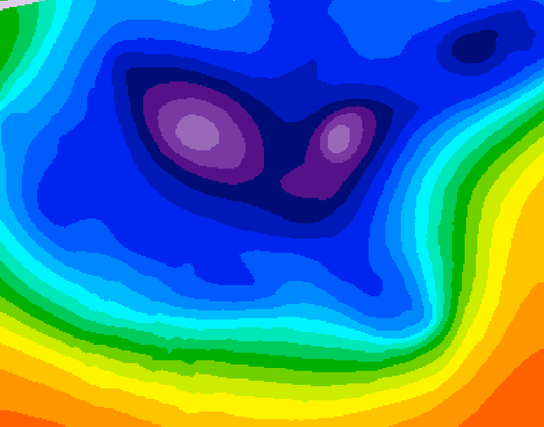 GDPS 500 millibar geopotential height 048 hour forecast chart for Canada based on 2025/12/18 0000Z data
