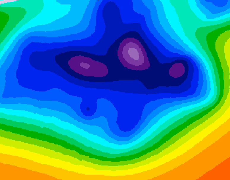 GDPS 500 millibar geopotential height 072 hour forecast chart for Canada based on 2025/12/18 0000Z data