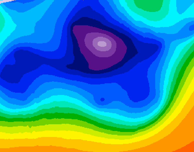 GDPS 500 millibar geopotential height 096 hour forecast chart for Canada based on 2025/12/18 0000Z data