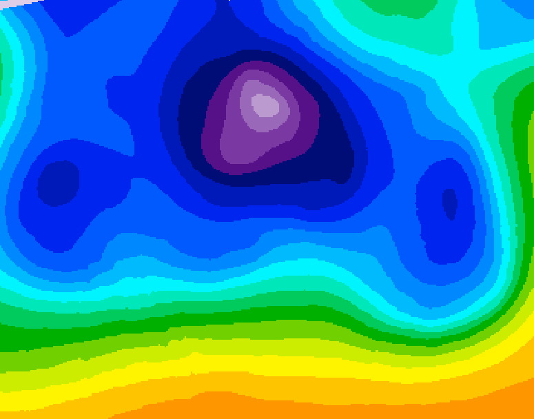 GDPS 500 millibar geopotential height 120 hour forecast chart for Canada based on 2025/12/18 0000Z data
