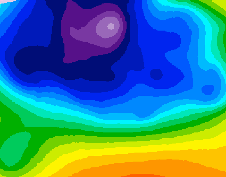 GDPS 500 millibar geopotential height 192 hour forecast chart for Canada based on 2025/12/18 0000Z data