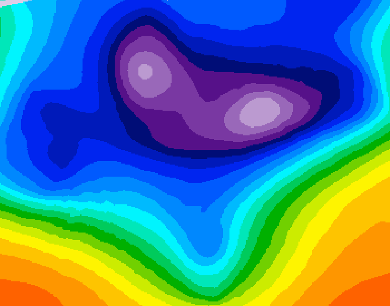 GDPS 500 millibar geopotential height 012 hour forecast chart for Canada based on 2025/12/18 1200Z data