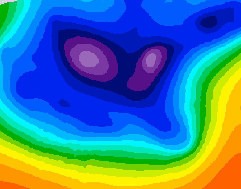 GDPS 500 millibar geopotential height 036 hour forecast chart for Canada based on 2025/12/18 1200Z data