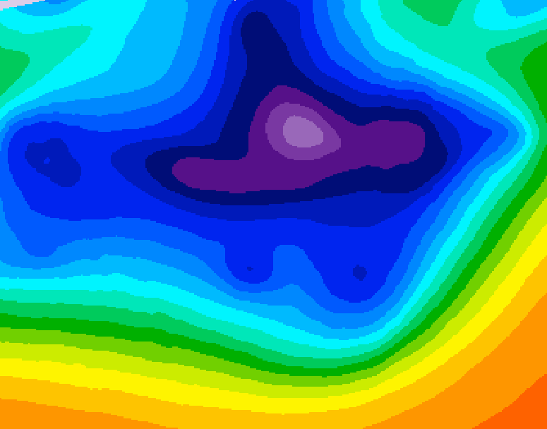 GDPS 500 millibar geopotential height 072 hour forecast chart for Canada based on 2025/12/18 1200Z data