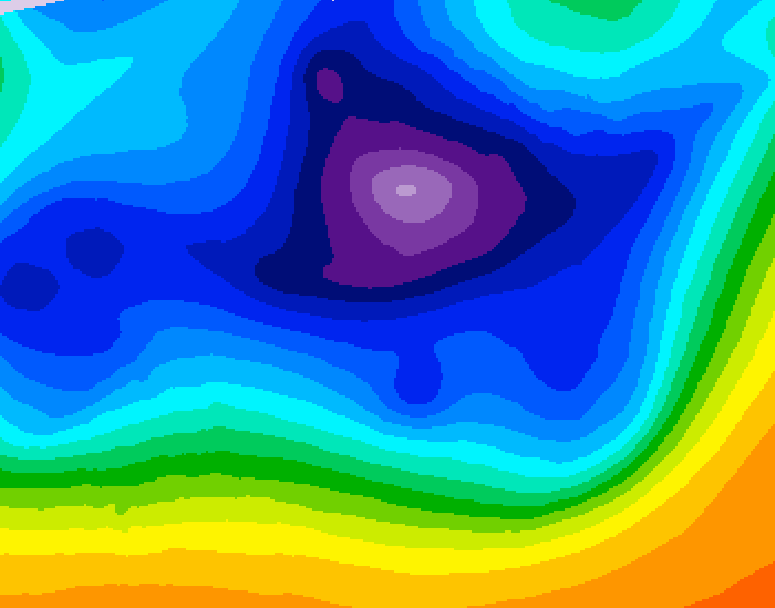 GDPS 500 millibar geopotential height 084 hour forecast chart for Canada based on 2025/12/18 1200Z data