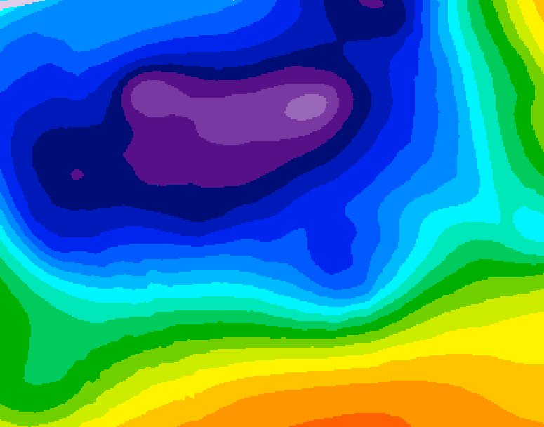GDPS 500 millibar geopotential height 180 hour forecast chart for Canada based on 2025/12/18 1200Z data