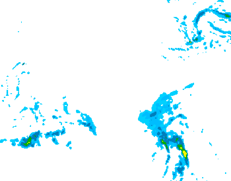 GDPS precipitation 036 hour forecast chart for Canada based on 2025/12/18 0000Z data
