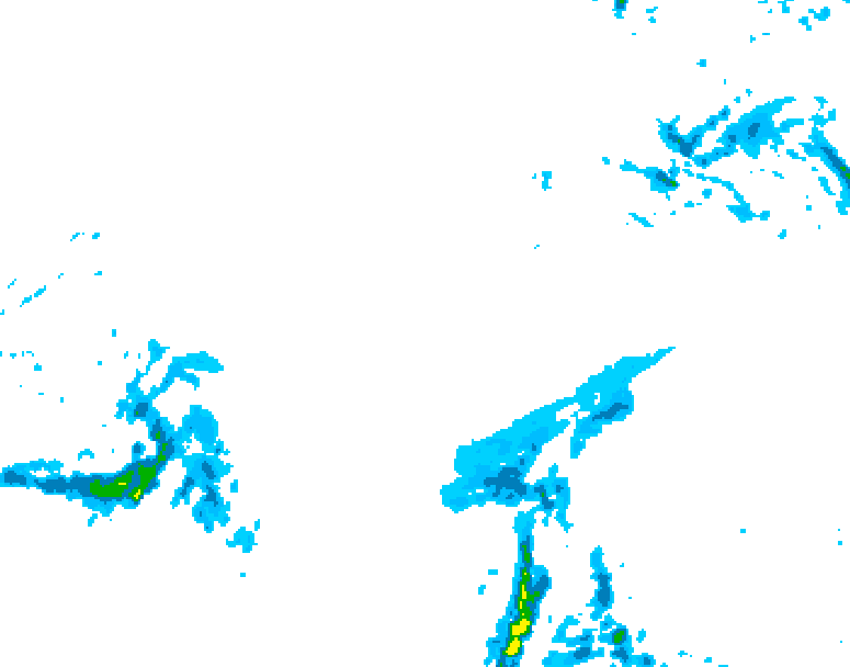 GDPS precipitation 012 hour forecast chart for Canada based on 2025/12/18 1200Z data