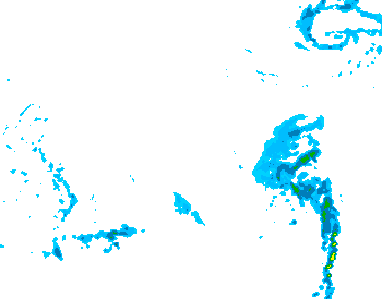 GDPS precipitation 036 hour forecast chart for Canada based on 2025/12/18 1200Z data