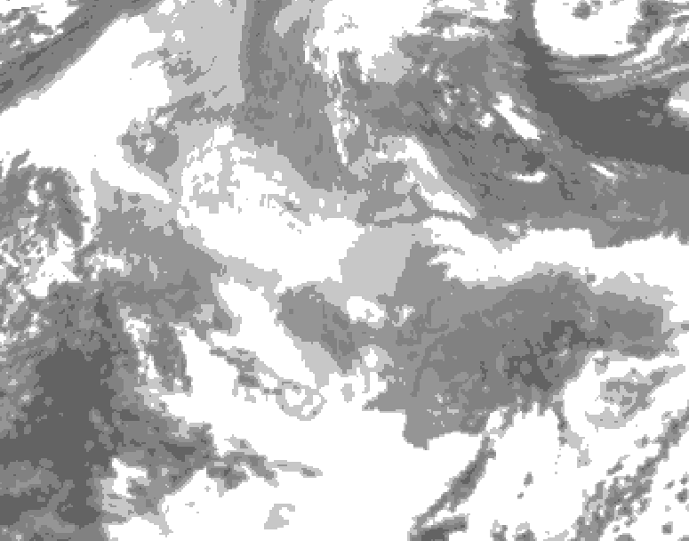 GDPS total cloud 084 hour forecast chart for Canada based on 2025/12/18 0000Z data