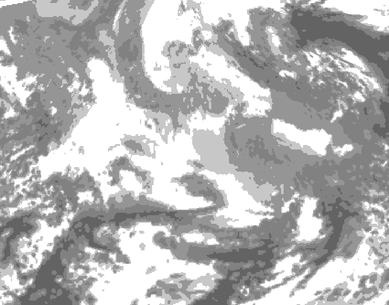 GDPS total cloud 156 hour forecast chart for Canada based on 2025/12/18 0000Z data