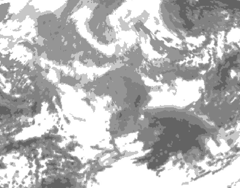 GDPS total cloud 192 hour forecast chart for Canada based on 2025/12/18 0000Z data
