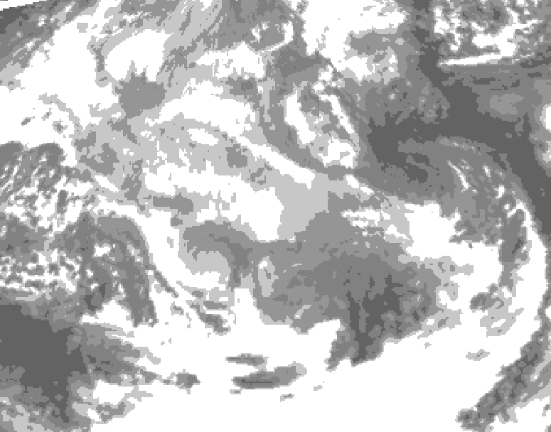 GDPS total cloud 060 hour forecast chart for Canada based on 2025/12/18 1200Z data