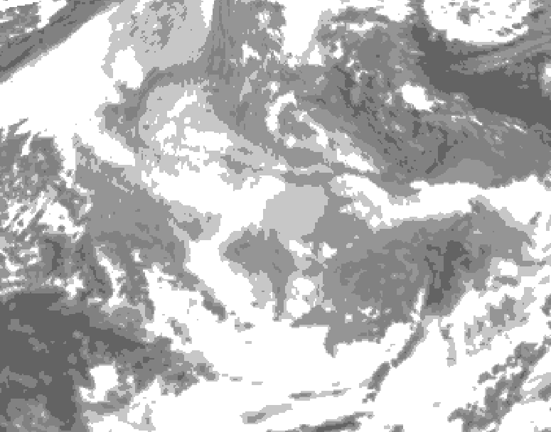 GDPS total cloud 072 hour forecast chart for Canada based on 2025/12/18 1200Z data