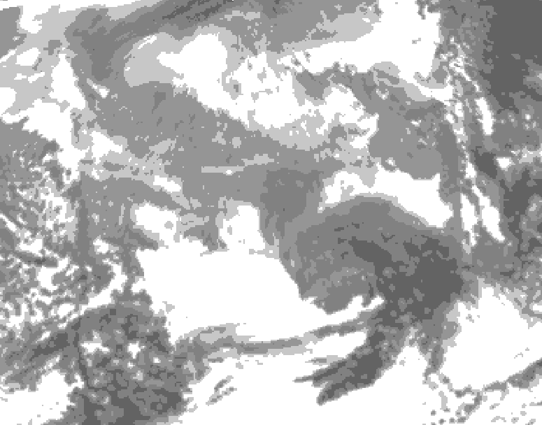 GDPS total cloud 180 hour forecast chart for Canada based on 2025/12/18 1200Z data