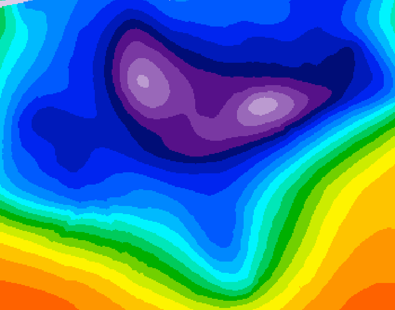 GDPS 500 millibar geopotential height 006 hour forecast chart for Canada based on 2025/12/19 0000Z data