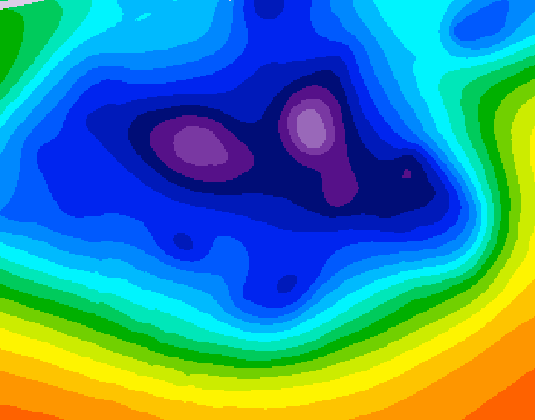 GDPS 500 millibar geopotential height 042 hour forecast chart for Canada based on 2025/12/19 0000Z data