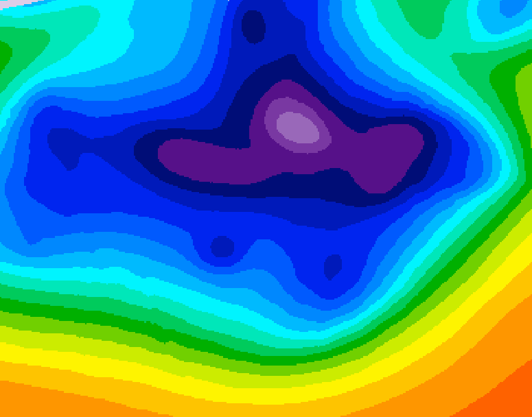 GDPS 500 millibar geopotential height 054 hour forecast chart for Canada based on 2025/12/19 0000Z data